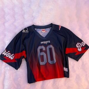 (Embroidered) New England Patriots Cropped Jersey